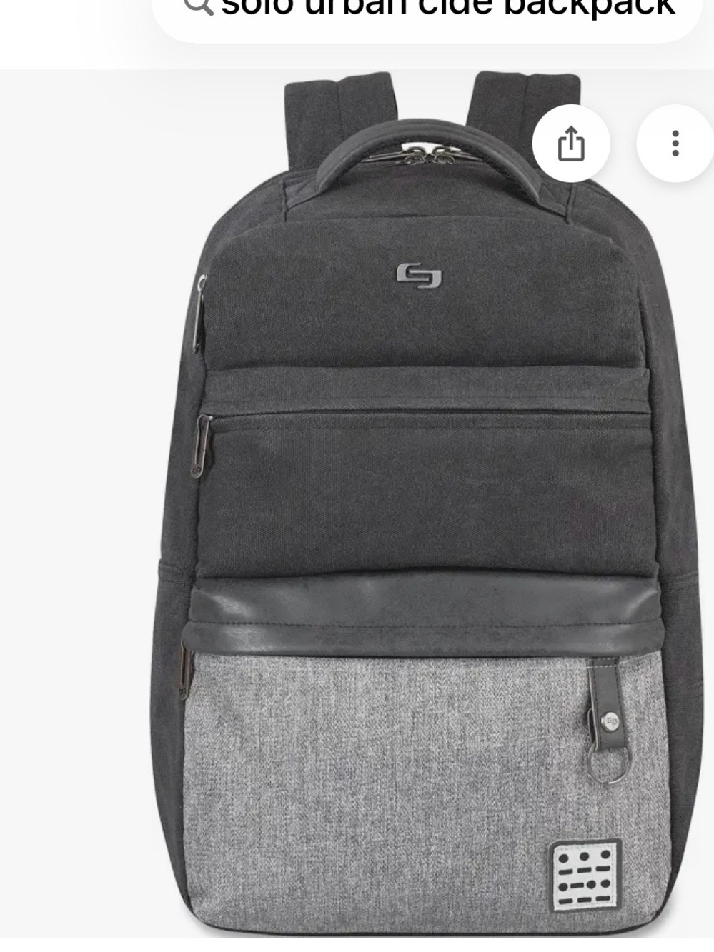 solo Two-Tone Black and Gray Men's Backpack
